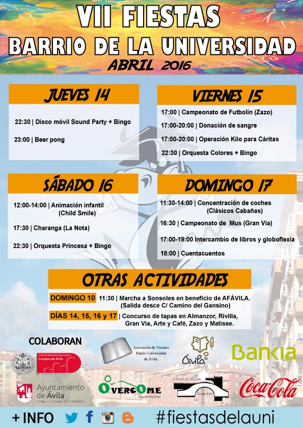 ajbuniversidad's tweet photo. ¡Que se enteren vuestros seguidores de que vais a participar en #fiestasdelauni! 😃 RT a estos días top con vosotros👌 https://t.co/1Jz6nIeNrb
