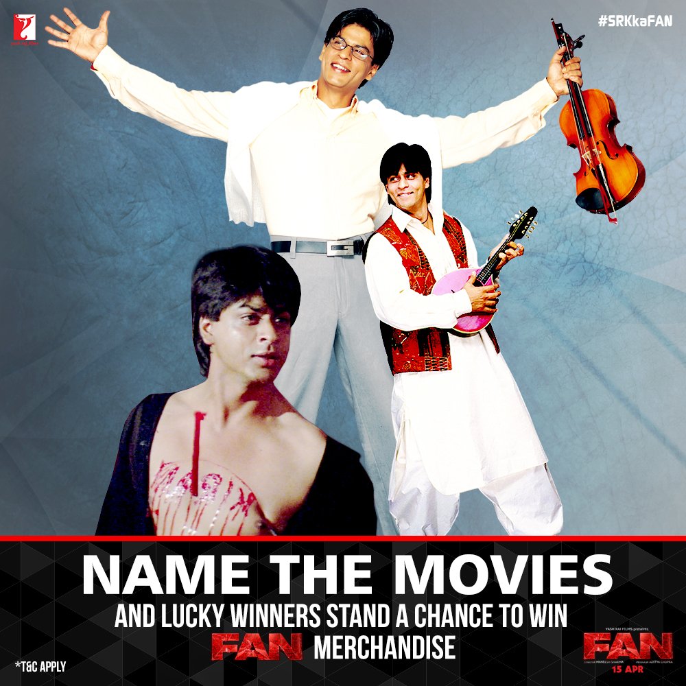 MovieTalkies's tweet photo. Name the movies seen in the picture &amp; stand a chance to win @FanTheFilm merchandise. #SRKkaFAN #ContestAlert https://t.co/xYt5A46TTA
