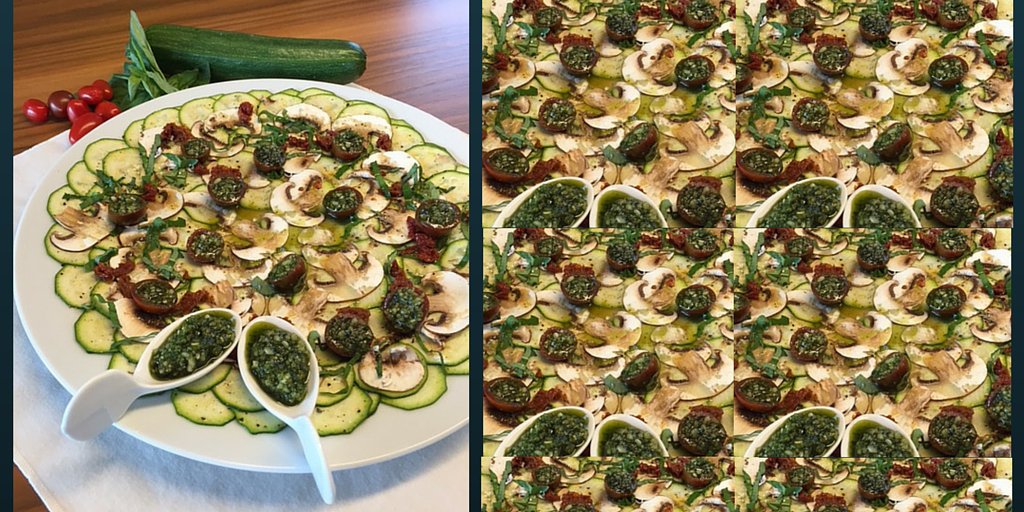 Zucchini Carpaccio. The light appetizer for beautiful spring on the blog > bit.ly/1Q0UBTw 🍅🌶