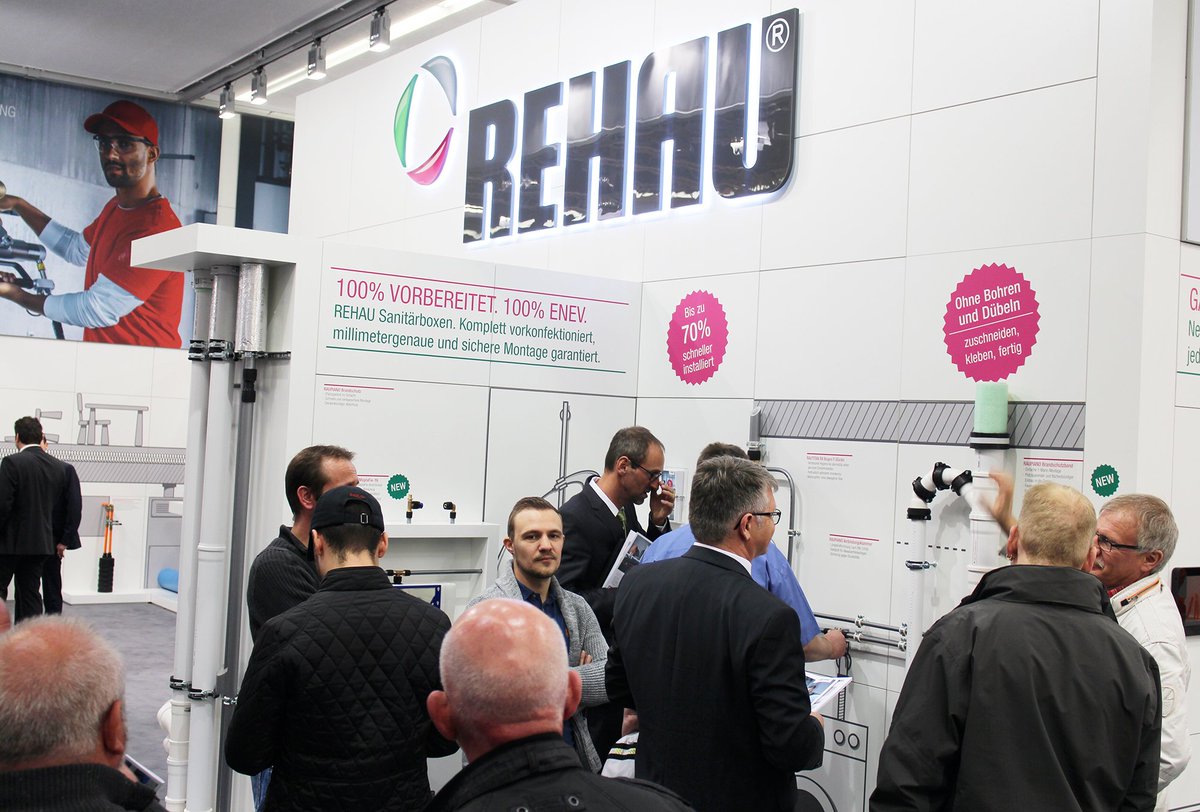 REHAU_GT's tweet photo. In vollem Gange: Impressionen vom #REHAU Messestand auf der #IFH/#Intherm, Halle 6, Stand 6.118. https://t.co/8cQ8XrDANz