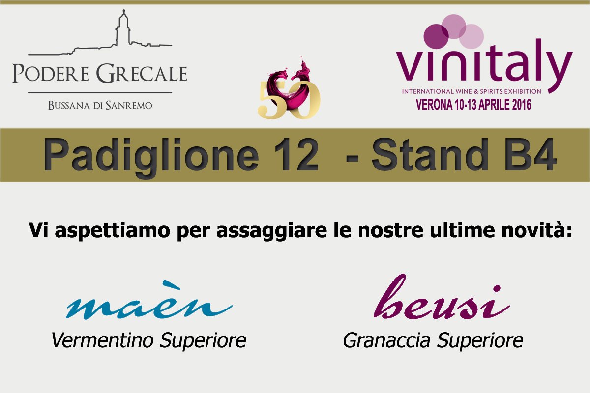 PodereGrecale's tweet photo. Vi aspettiamo a #Vinitaly2016 ... regione #liguria 
#viniliguri #vino #wine #winelover https://t.co/BQLRqSioDg