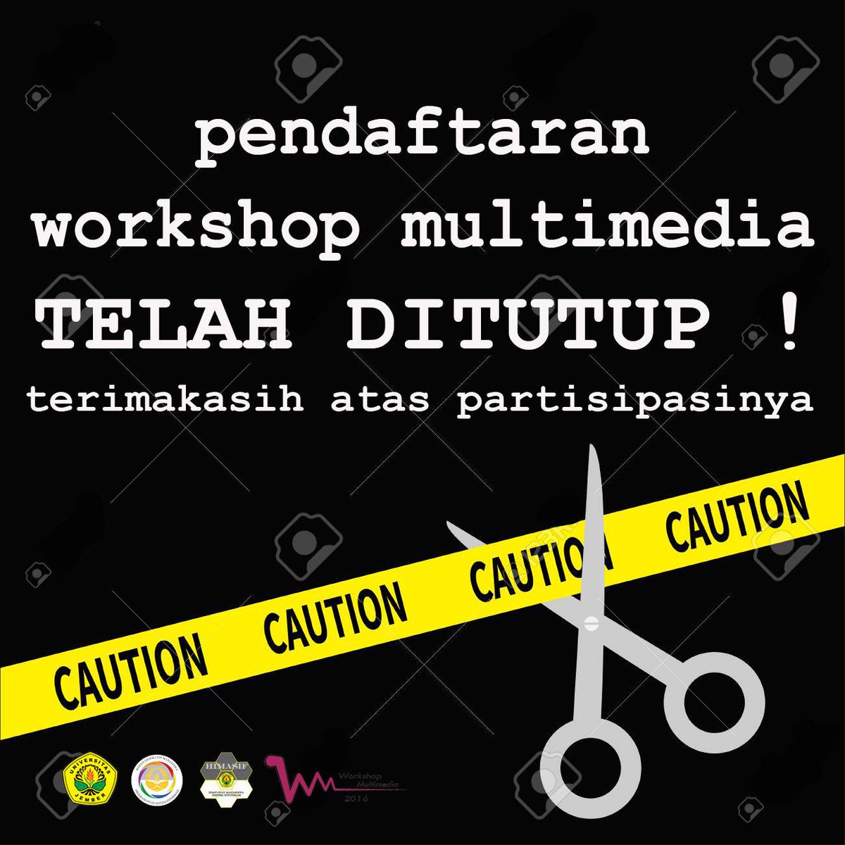BITS2016's tweet photo. Attention!!
Pendaftaran workshop multimedia 2016 telah ditutup !
Terima kasih atas partisipasinya :)
#Bits2016 https://t.co/XghhzGzAsu