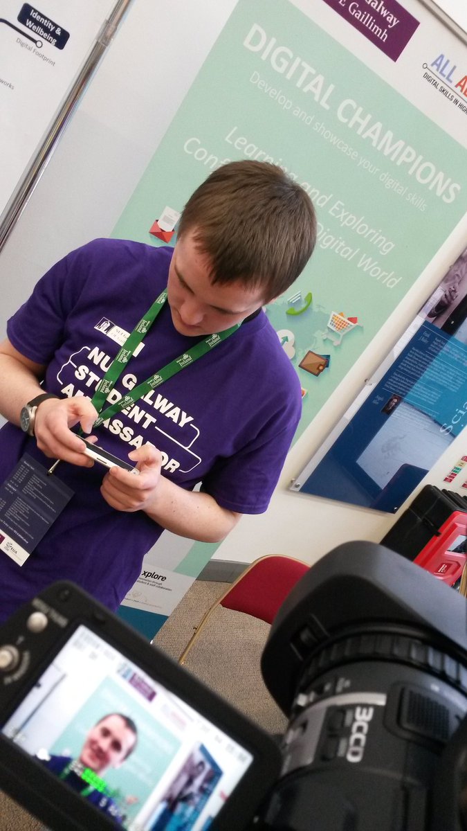 GraMcGrath's tweet photo. @DigiChampsNUIG #EUA2016Galway #highered #EUATweets #IBackGalway vox pop ready... https://t.co/FWsbQ8DyOD