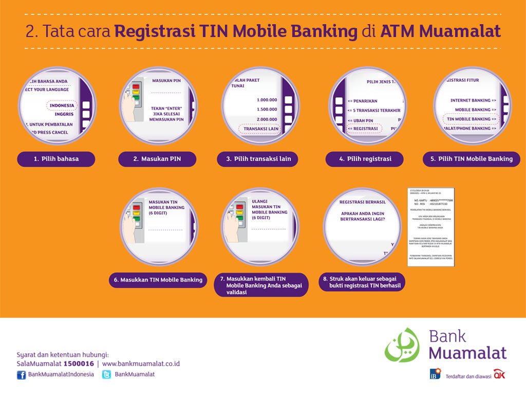 BankMuamalat's tweet photo. Lanjutkan registrasi #MuamalatMobile dengan membuat TIN di #ATMMuamalat sbg syarat   untuk bertransaksi finansial https://t.co/fAh8W6vCIc