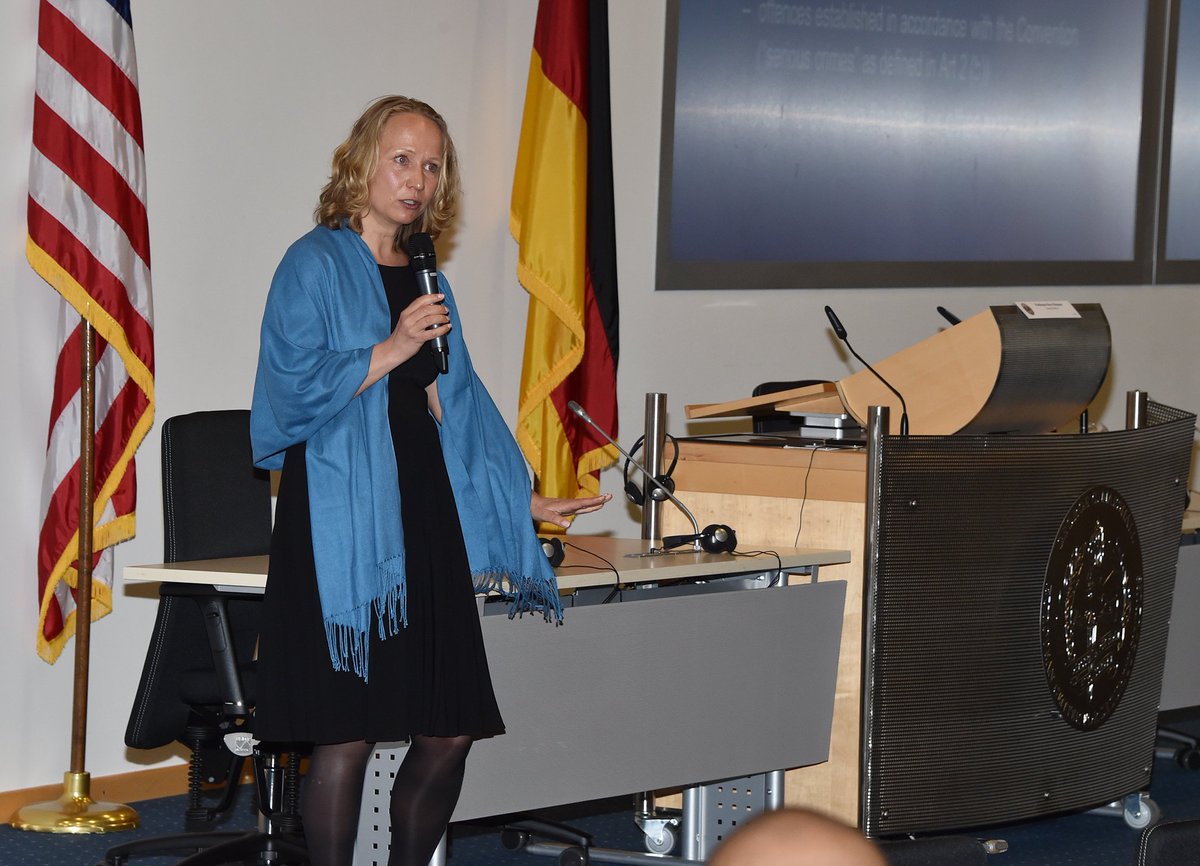 Marshall_Center's tweet photo. Thank you @UNODC #FIN Dr. Riikka Puttonen for sharing your thoughts on #organizedcrime today! #CTOC16_7 https://t.co/pcKtVRucuv