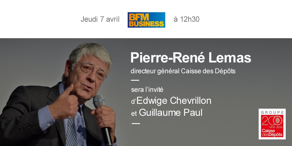 BanqueDesTerr's tweet photo. #CDC2015 Dans un instant, P-R Lemas DG CDC sera l'invité de l'émission l'Heure H sur @bfmbusiness https://t.co/8wARJgpajj