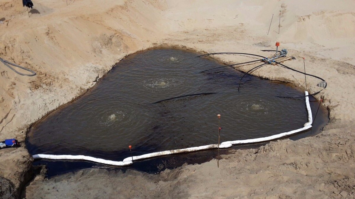 biofuture's tweet photo. April 2016 Italy : Day 1 on site treatment of oil contaminated water with hydrocarbon degrading product BFL 6000HC https://t.co/6uuLdIFCOg