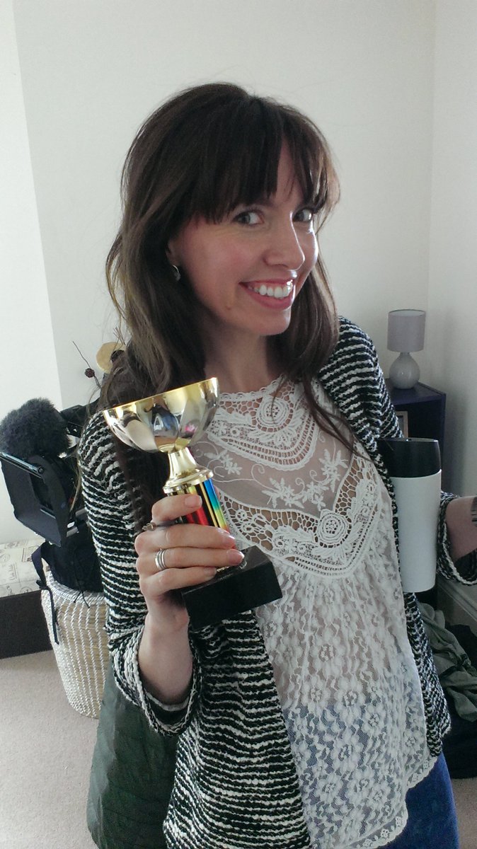 SaphraFixers's tweet photo. #Memories @FixersUK Producer Erica received her award for finishing a shoot in #Durham on time! Haha V.Proud moment! https://t.co/BqRry8pPOY
