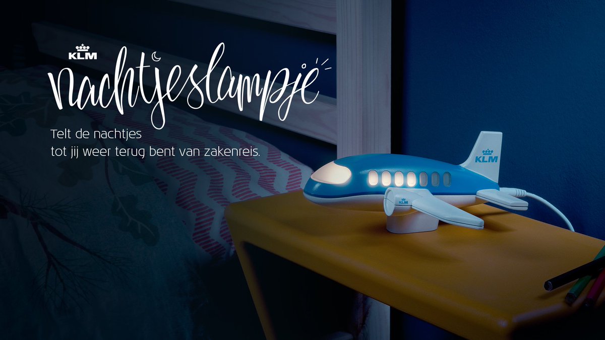 Our new product designed + manufactured <a href="/FROLICstudio/">FROLIC studio</a> launched - it's a nightlight for <a href="/KLM/">KLM</a>: klm.nl/nachtjeslampje