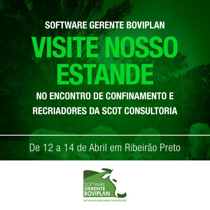 PaniagoRodrigo's tweet photo. RT @GerenteBoviplan: Venha nos visitar durante o Encontro de Confinadores 12 a 14/04 em Ribeirão Preto. https://t.co/Zonrj45jnK