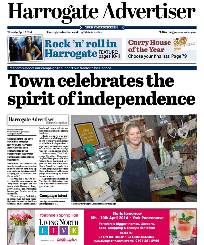 Harrogate Advertiser (@hgateadvertiser) on Twitter photo Why Harrogate should support its indipendent gift shops, writes <a href="/DWindham10/">Dan Windham</a> #loveourindies bit.ly/1XjB7vp Why Harrogate should support its indipendent gift shops, writes <a href="/DWindham10/">Dan Windham</a> #loveourindies bit.ly/1XjB7vp