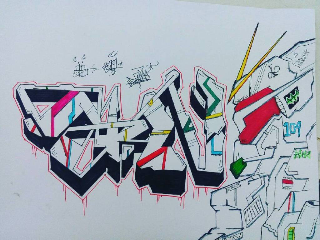 Otherbots's tweet photo. The result :3 :3 #art #graffitiart #graffitibandung #graffitiaddict #shin #robot #mecha #drawart #graffitidraw #dra… https://t.co/8TszoLtKGd