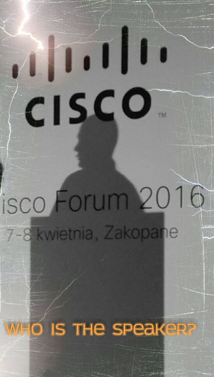 SStrzelak's tweet photo. Who knows this guy? Firepower Threat Defense update #CiscoForum https://t.co/9iDoV9HJ3n