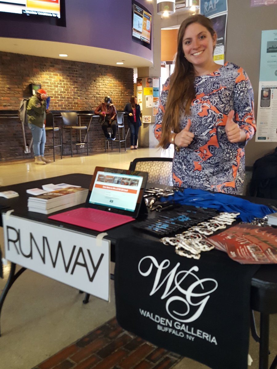 waldengalleria's tweet photo. We've taken over #BengalPause today at @buffalostate! Grab some free swag and purchase tix to #BSCRunway! https://t.co/i5hbkOXOiK