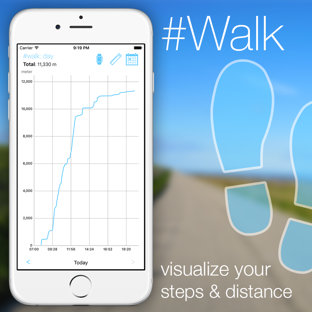 Visualise the distance you walked with #Walk, free today because of #WorldHealthDay - itunes.apple.com/nl/app/walk/id…