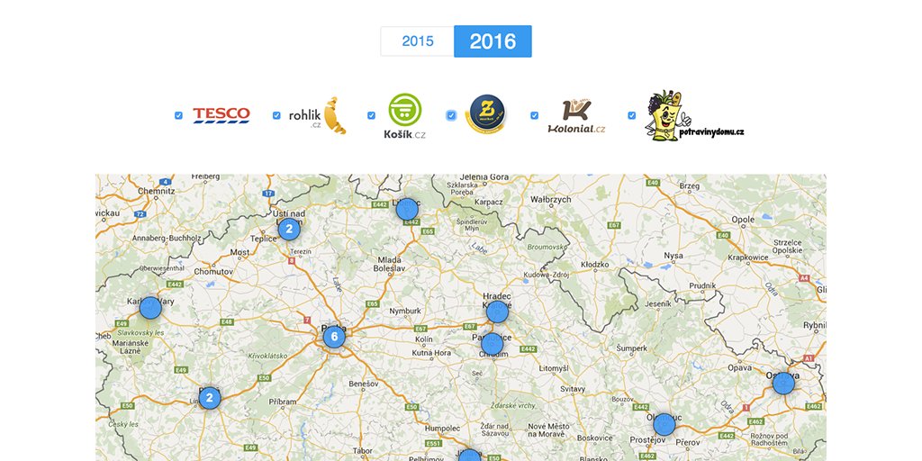 Kam online prodejci rozváželi nákupy loni a kam letos? Podívejte se na interaktivní mapu na mapy.atoto.cz.