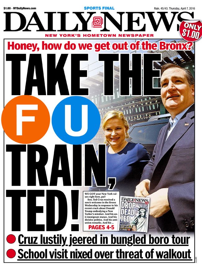 Lyin' Ted's New York values comment coming home to roost (vote, thought ...