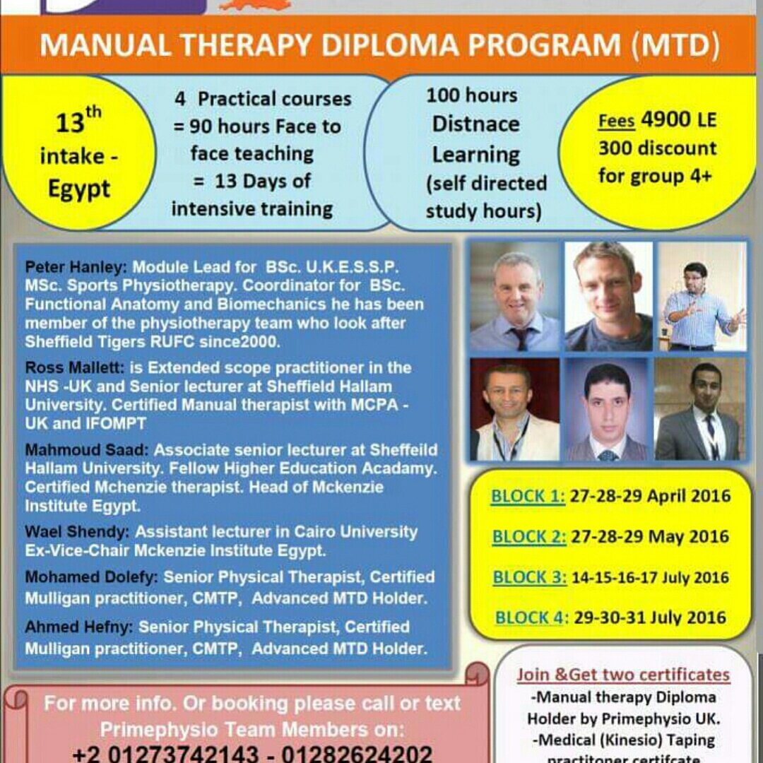 primephysio_uk's tweet photo. International manual therapy diploma by primephysio UK. 
Limited places .www.primephysio.com https://t.co/LdGxPeNeyr