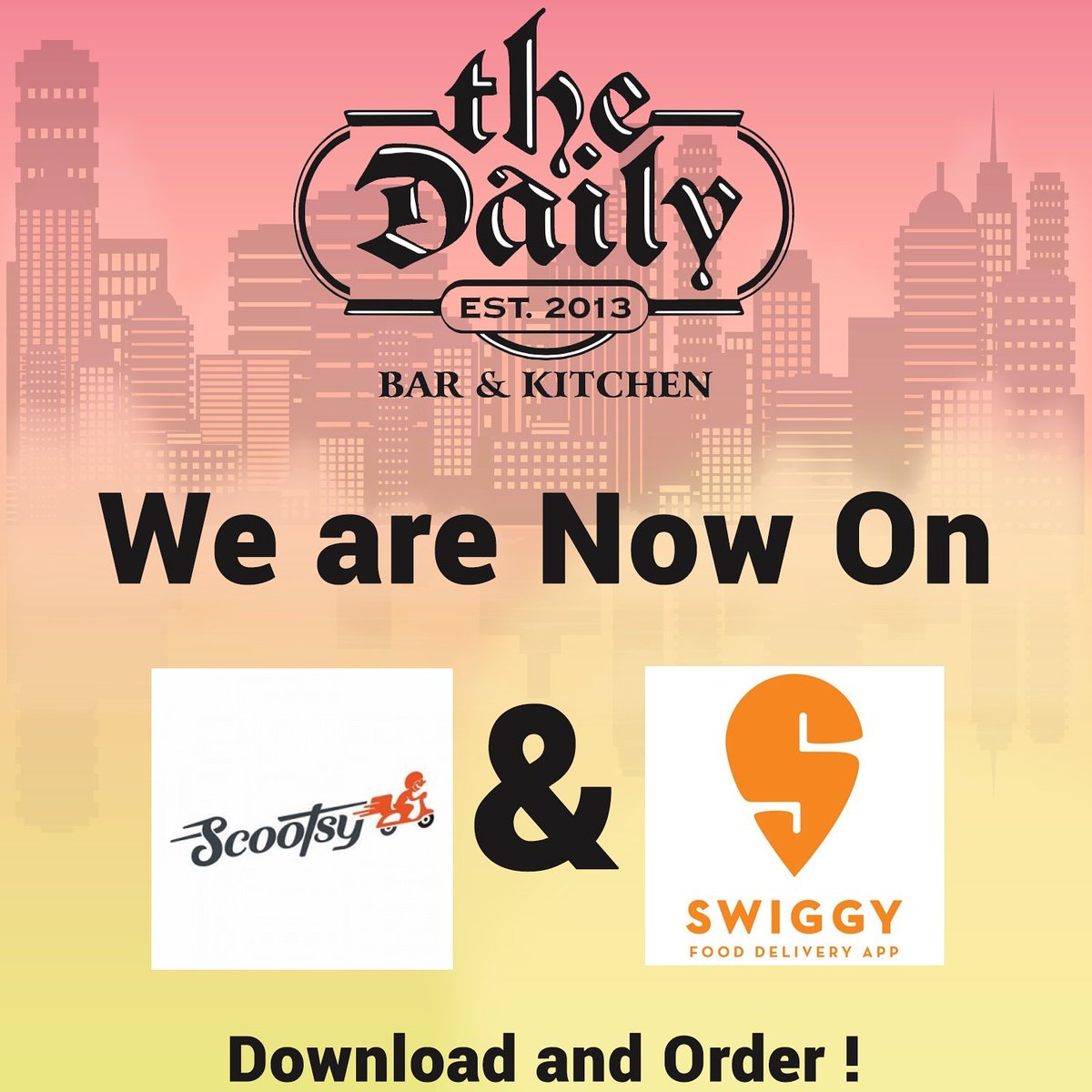 TheDailyMumbai's tweet photo. Get your "Daily" dose of mouth-watering food as we go live on @ScootsyIt  and @swiggy_in ! https://t.co/QShvcF2hxu