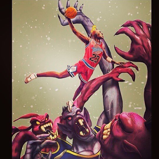 PymsSyms's tweet image. Space Jam featuring Michael Jordan an the looney tunes characters verse the aliens! 🏀👽🤖💀😹👹… bit.ly/1Sf3RRv
