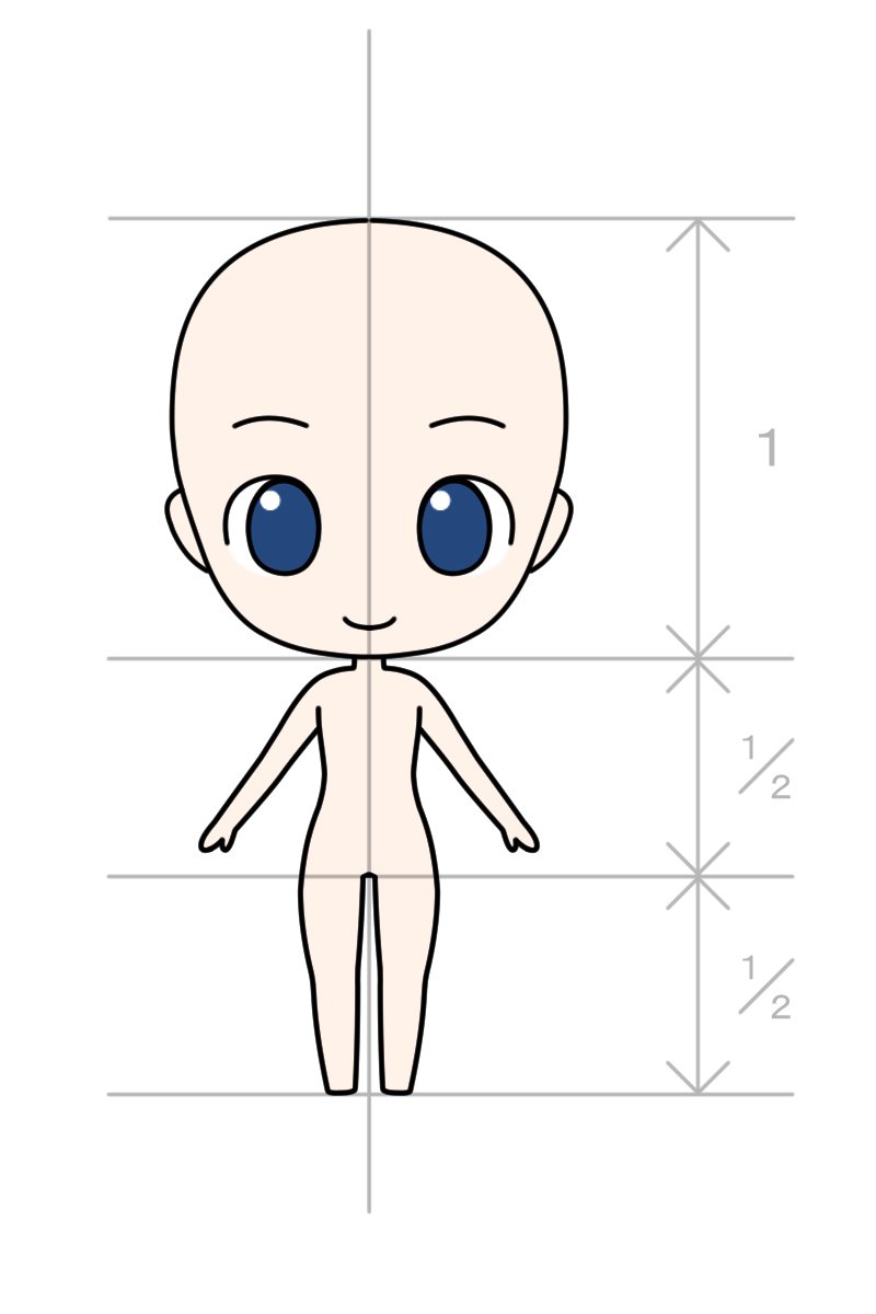 いちあっぷ By Mugenup クリエイティブ制作会社 在 Twitter 上 ちびキャラのコツ ３頭身と２頭身の頭 胴体 足の黄金比は シンプルなのにキャラ感が出る秘密って デフォルメキャラクターを描く３つのコツ いちあっぷ講座 T Co Ikfh1u2w2y