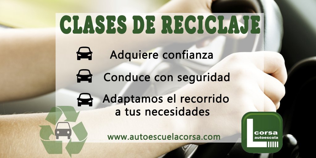AutoescolaCorsa's tweet photo. Tienes el carnet de coche...¿Pero hace tiempo que no conduces? https://t.co/ngZHdmSEiB  #practicasdereciclaje https://t.co/M1WzqWbep2