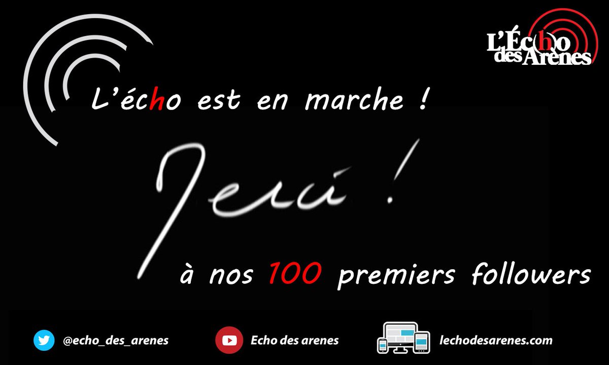 echo_des_arenes's tweet photo. MERCI à nos 100 premiers followers https://t.co/lWYcor1AfR ▶Comprendre aujourd'hui pour défier demain #echodesarenes https://t.co/TKBG6Bi33a