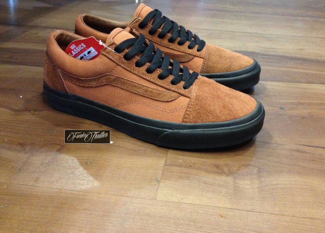 black vans with brown sole