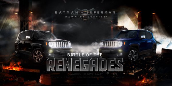 EX_Analytics's tweet photo. Forget the #Batmobile! - Meet the #BatJeep! https://t.co/JVm8NFoueI #BatmanvSuperman #experiential @Jeep #MarTech https://t.co/zh3SbkLqVy