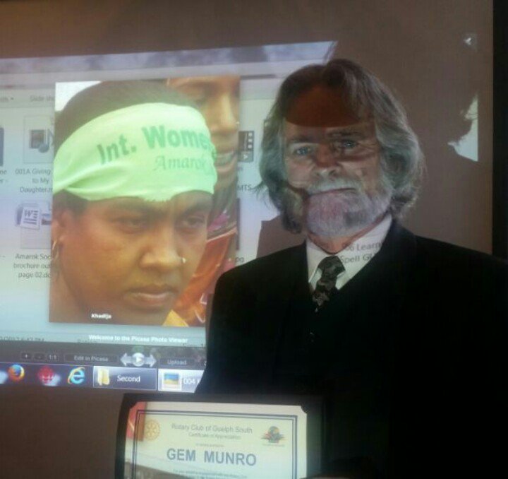 Rotary Club of Guelph South (@gsrotary) on Twitter photo Gem Munro <a href="/AmarokSociety/">Amarok Society</a> inspirational presentation "peace will come through education" making such a difference. Gem Munro <a href="/AmarokSociety/">Amarok Society</a> inspirational presentation "peace will come through education" making such a difference.