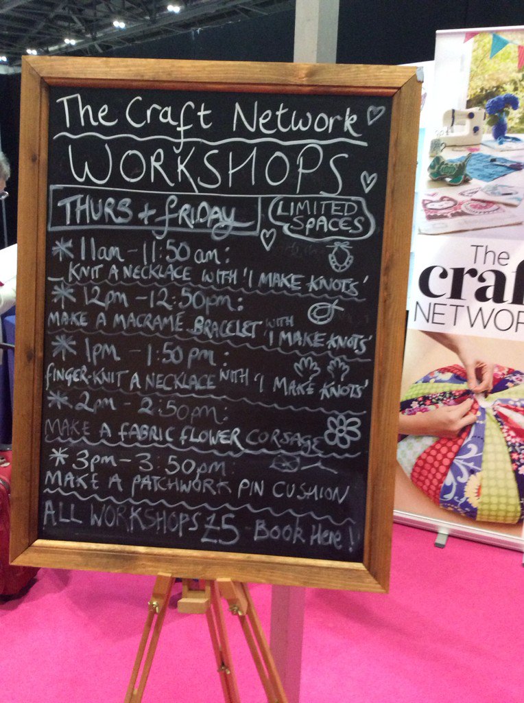 thecraftshows's tweet photo. Our friends @craftnetworknet have an amazing workshop program running over the show! Visit their stand to sign up! https://t.co/BSXRb9za1E