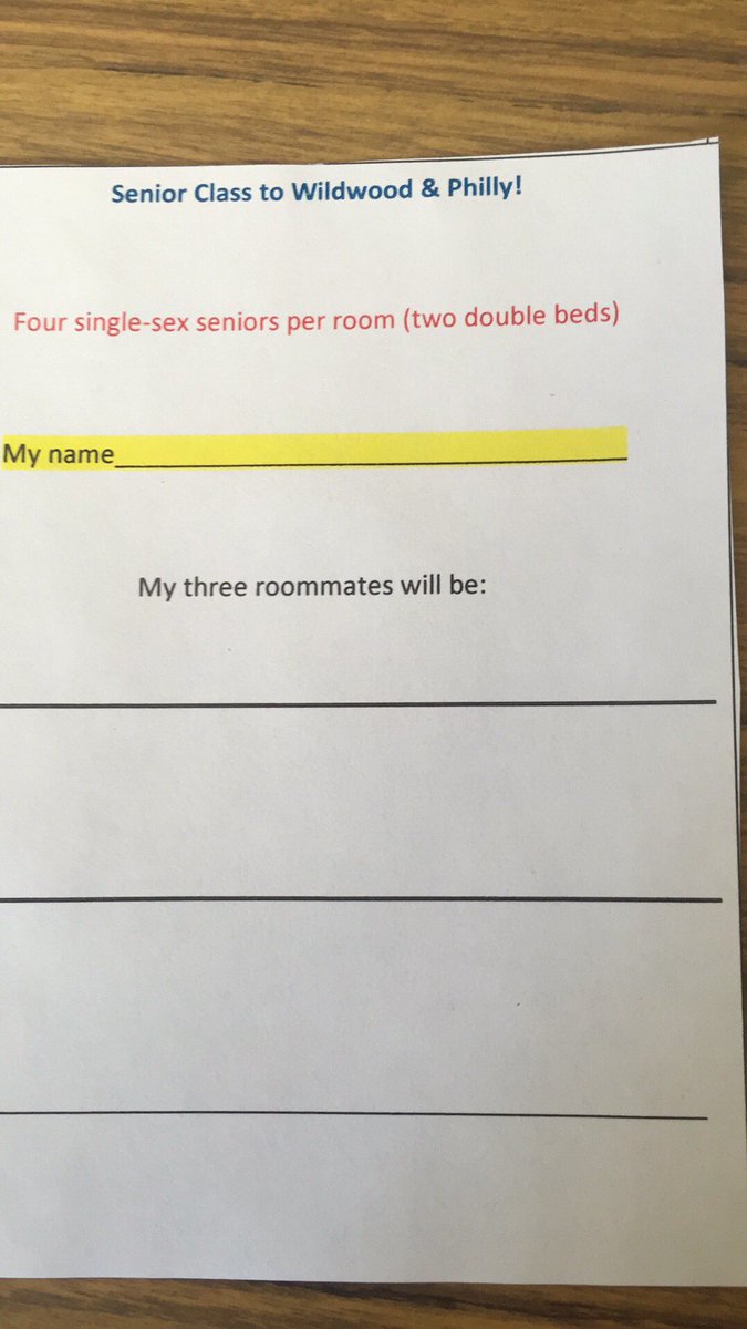 LHS16ers's tweet photo. Room mate slips due 2 Moseley by 3 pm Friday. AAA needs it. Use form, index card 2 get yours done. @PettograssoLCSD https://t.co/Kaf9OUWyS7