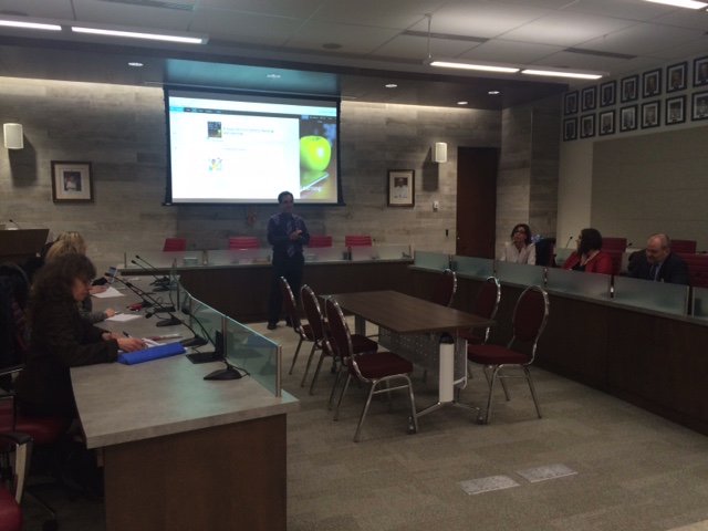 Presenting our vision of 21st C. Teaching &amp; Learning to the visiting French Delegation! <a href="/DurhamCatholic/">Durham Catholic District School Board</a>