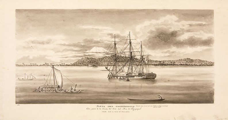 Museo_Naval's tweet photo. Vista del Chimborazo y la corbeta Atrevida #ExpediciónMalaspina Archivo del Museo Naval https://t.co/AONjyGYb6H
