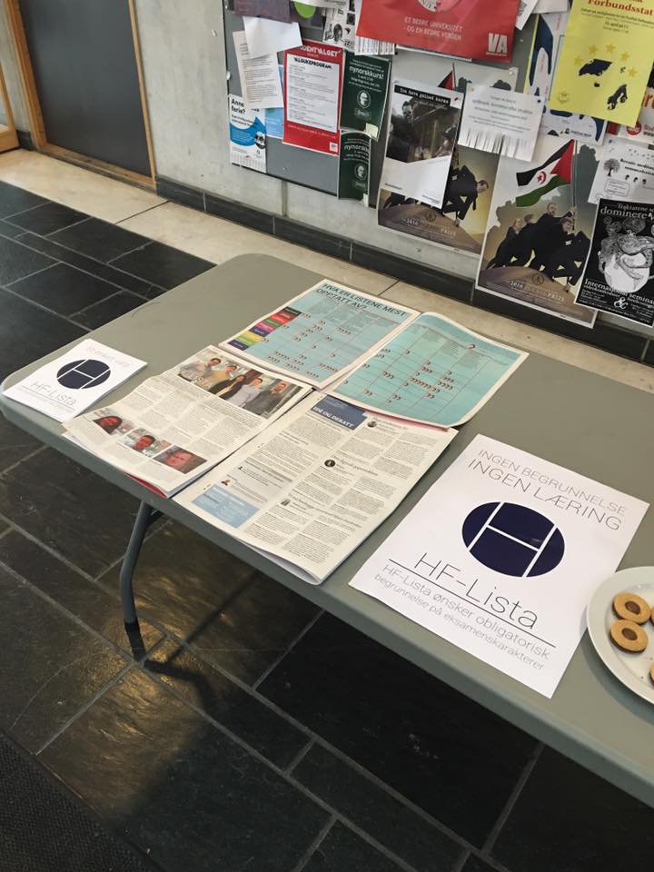 HFlista's tweet image. Nå er vi på @UniOslo_UV ! Lyst på en kaffe, kjeks eller god politisk prat? Stikk innom!