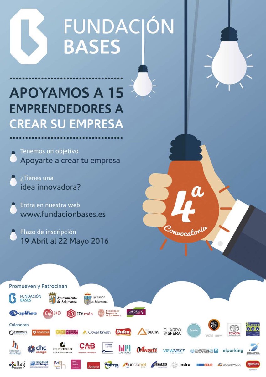 flagsolutions's tweet photo. ¿Eres #emprendedor con una gran #idea?, Apúntate entre el 19 de abril y 22 de mayo. más información en @FundacBases https://t.co/qrsDowAXN4