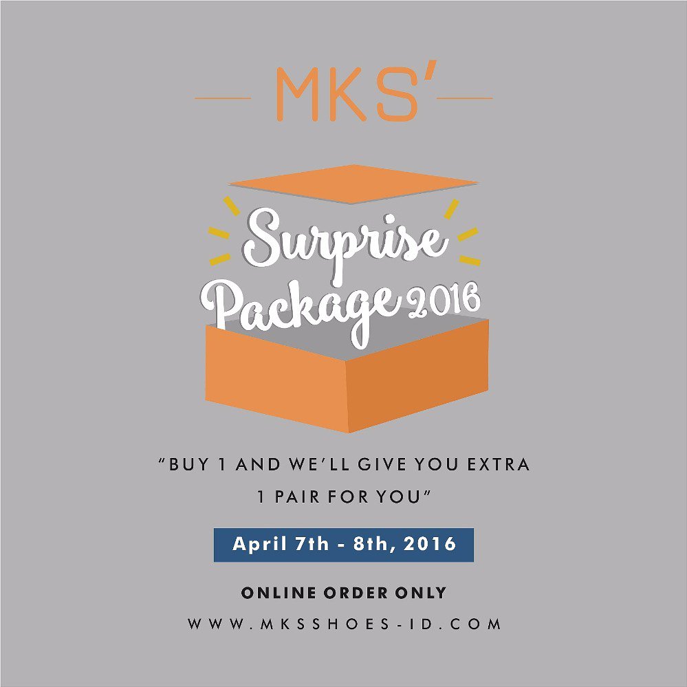 SURPRISE PACKAGE 2016!!
our annual promo!
Dont missed it!! #mksshoes #mkssurprisepackage