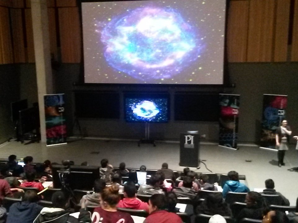 Grade 11 and 12 physics students <a href="/DavidSuzukiSS/">David Suzuki Secondary School</a> attending a lecture at Perimeter Institute