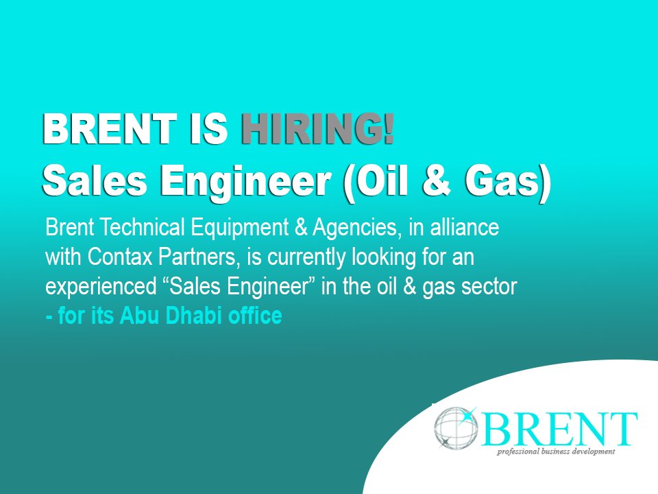 ContaxPartners's tweet photo. BRENT is looking to hire #SalesEngineer for its #AbuDhabi #UAE office --> https://t.co/3LJNuaoKyC #job #opening https://t.co/yCzAyZNKtg
