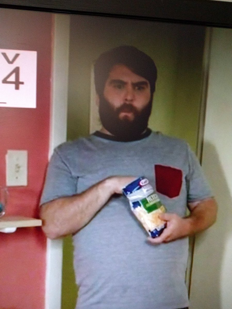 esprehe's tweet photo. Bevers is eating #kraft cheese out of the bag... Hahahaha. #BC3 https://t.co/PqB10wy4RO