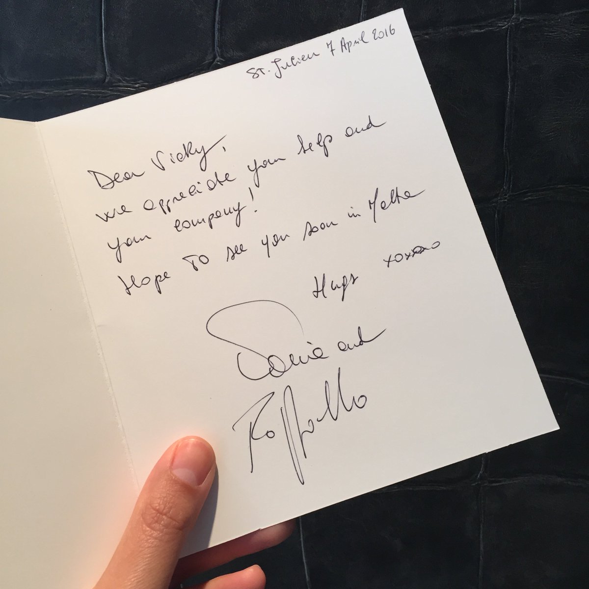 yachthubgroup's tweet photo. Thank you Sonia and Raffaello for putting a big smile on Vicky's face! 
#Yachthub #Malta #Thankyou #Yachting https://t.co/xxgUerWdz4