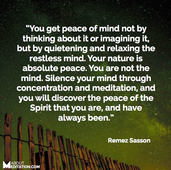 "Your nature is absolute peace" Take time to silence your mind during #hour4peace every Thursday 4-5pm #meditation
