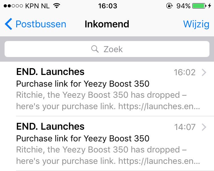 RitchieEngels's tweet photo. Lucky me, i got the link for the Moonrock at 16:02 , only 2 hours to late. Thanks for nothing @endclothing #yeezy https://t.co/bEoQcUpb7a
