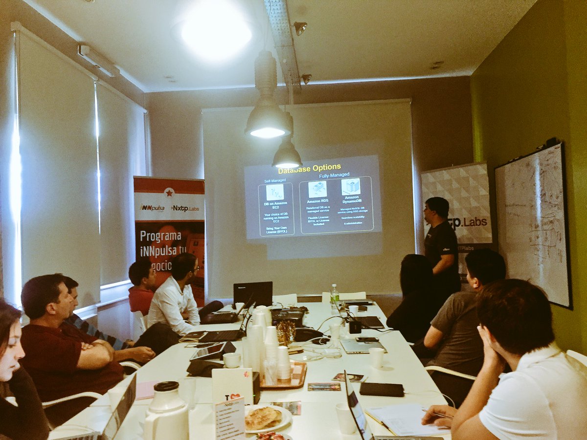 CatalinaGu's tweet photo. #Día4 de #iNNpulsaDigital, empezando con Workshop de Lean Startup usando #AWS, aprendiendo y compartiendo! https://t.co/FfL6iYR2Ls