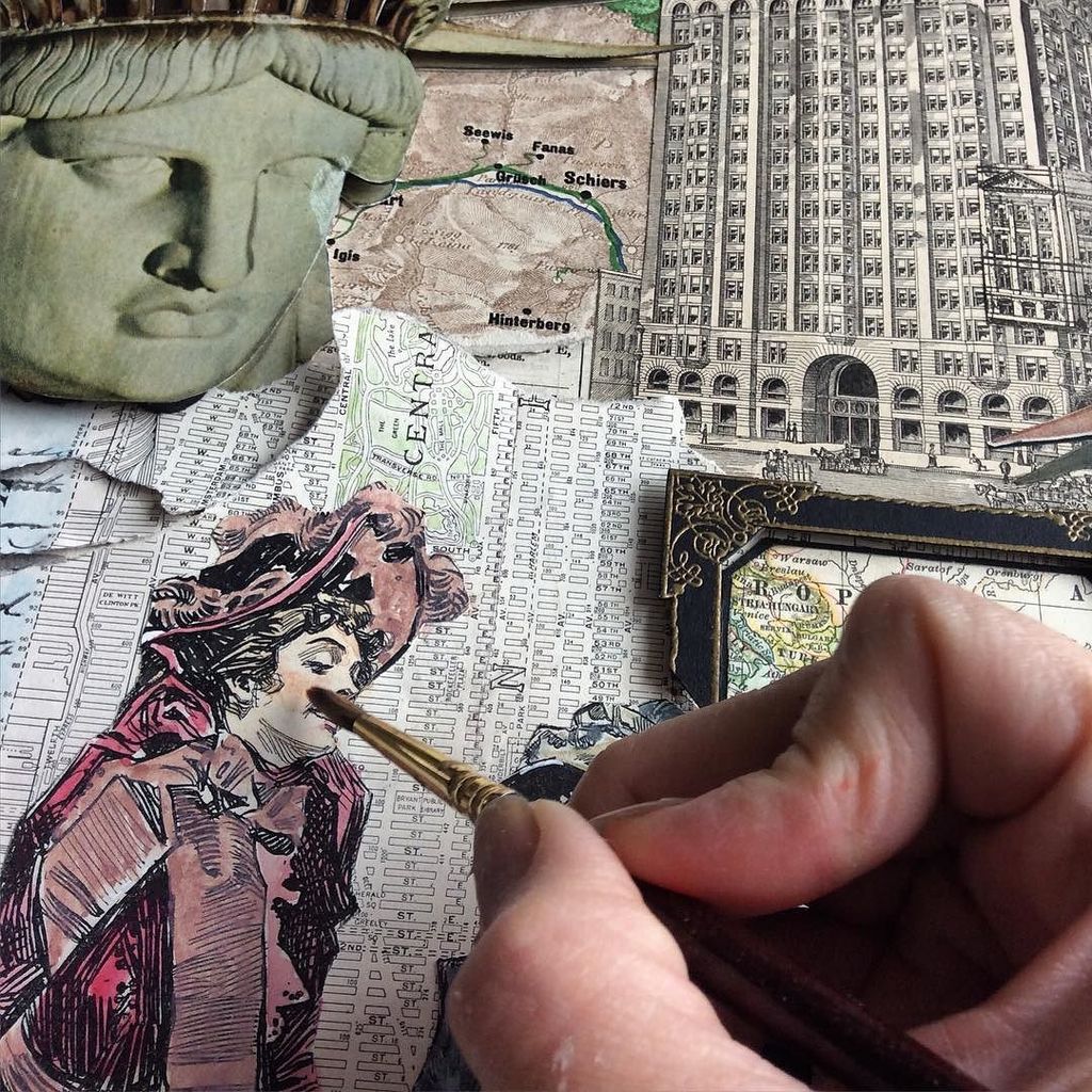 CollageArchive's tweet photo. Adding skin colour on the paper collage. Posting more photos of the process and the finished arwork today. #3dcolla… https://t.co/Owh4KzbDJv