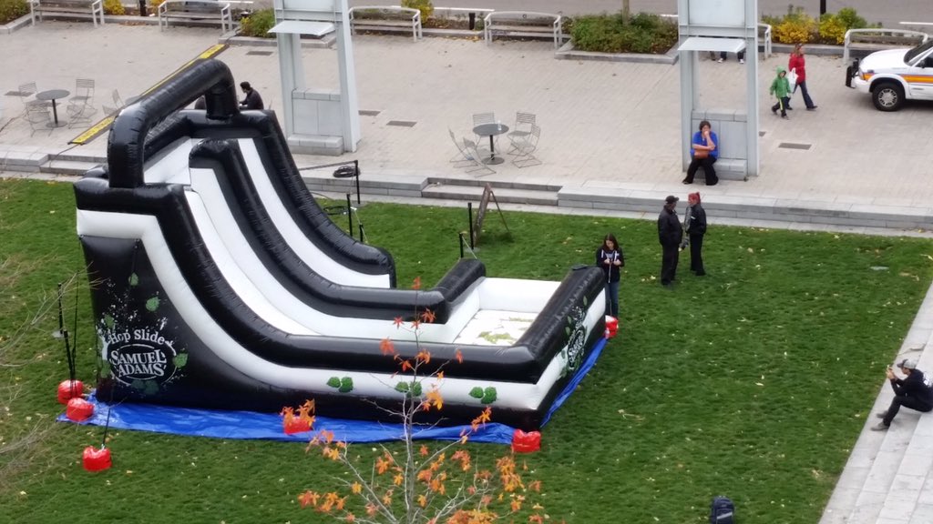 CheersSJ's tweet photo. Tmrw at @ACBeerFest were debuting the @SamuelAdamsBeer #HopSlide! A huge inflatable slide into a pool of hops! https://t.co/Oi29dBoAZJ