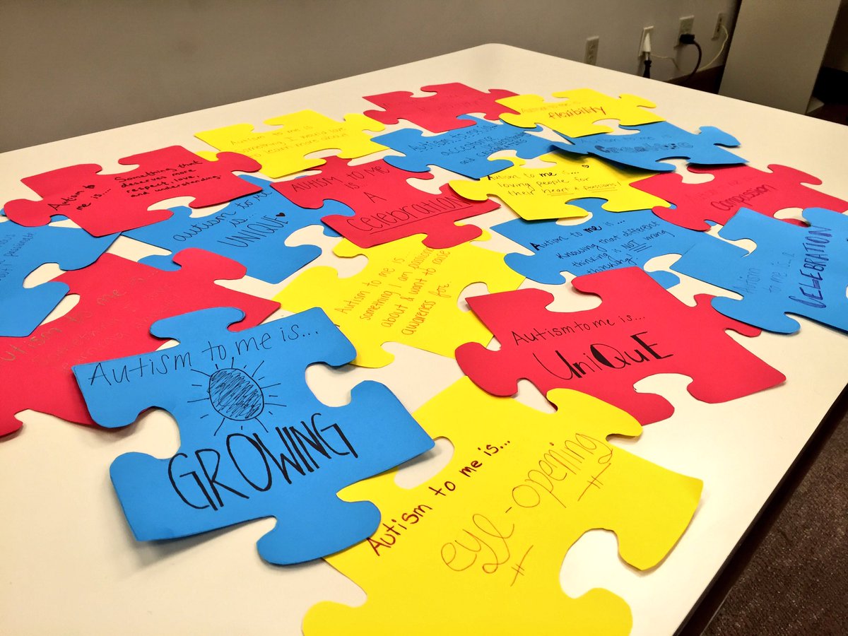 BUA4A's tweet image. Great last meeting of the semester decorating our bulletin board and defining what Autism means to us! #BUgoesblue