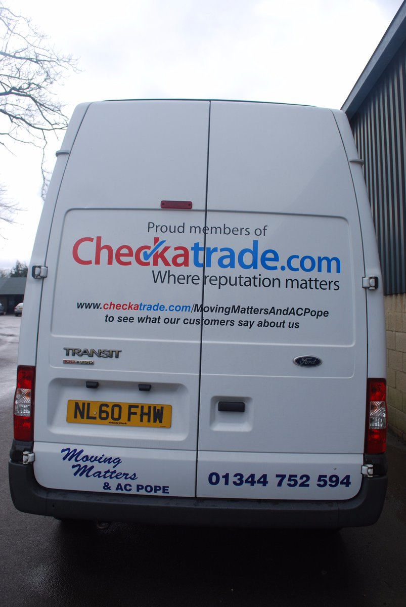 MovingMatters1's tweet photo. Would like to say a massive thank you to @Checkatrade for getting our Transit sign written! #recommended #removers https://t.co/CRlLTWD26A