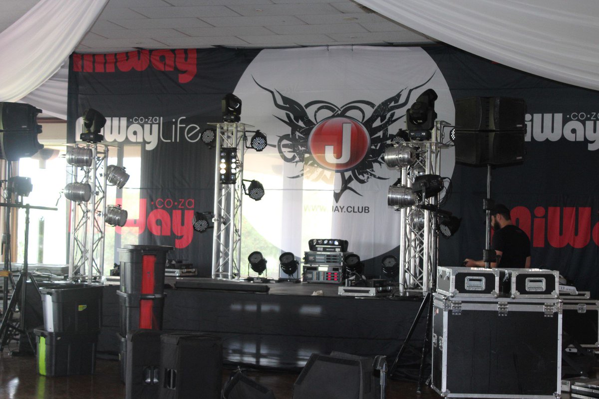 Ruimsigcc's tweet photo. set-up for @Jay_du_Plessis Golfday and live show looking great for tomorrow #MiWay #JayClub https://t.co/TAWNFz5tfu