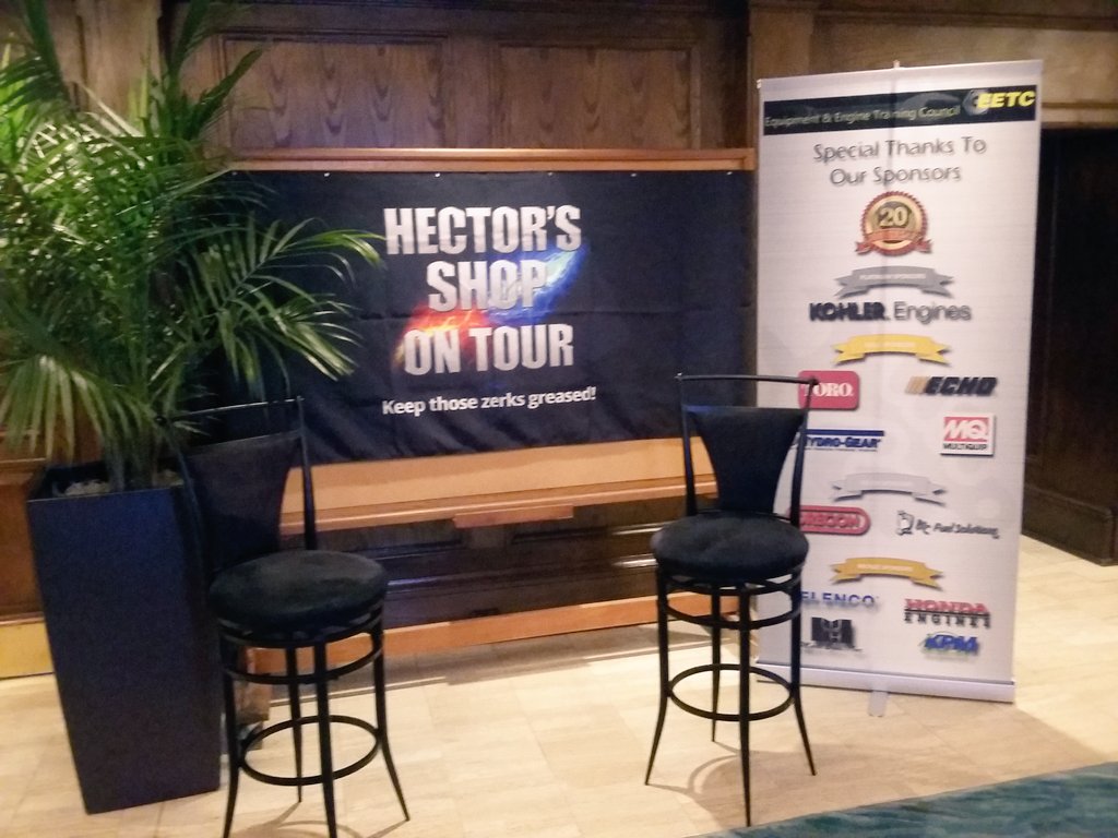 HectorsShop's tweet photo. EETC Conference 20th Annual Hector's Shop Set. #HSOnTour @EETCcert @turfnet https://t.co/MtPSjMdnOv